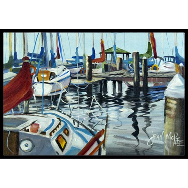 Carolines Treasures Orange Sail Sailboats Indoor and Outdoor Mat- 24 x 36 in. JMK1065JMAT - main
